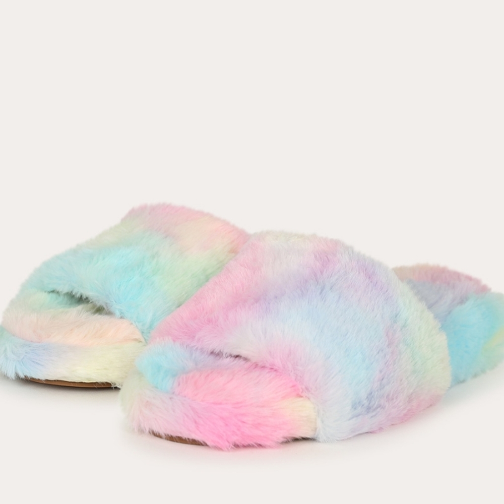👣Forever ⚡Faux Fur Slide MultiColors slippers footwear comfee  u r worth it 🍭 - Picture 6 of 11